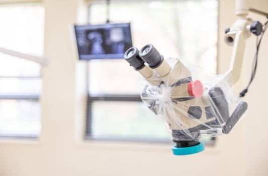 Microscope in dental treatment room