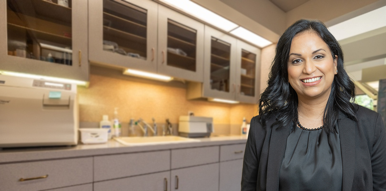 Lorain Ohio endodontist Doctor Rachel James smiling in endodontic office