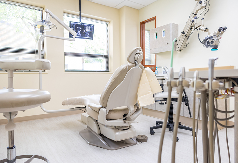 White dental treatment chair